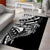 Black White Marquesas Islands Area Rug Marquesan Matatiki Hammerhead Shark Patutiki - Polynesian Pride