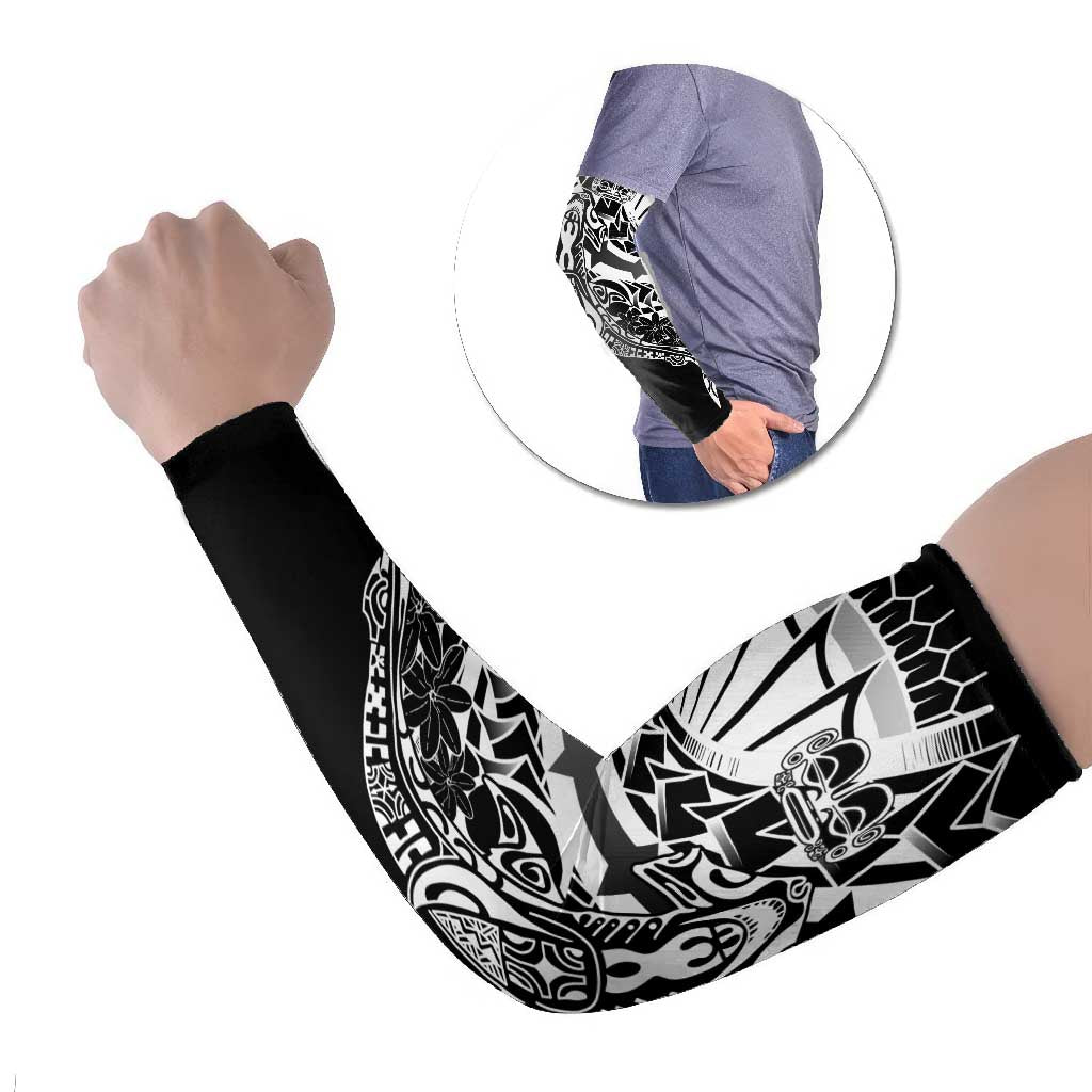 Black White Marquesas Islands Arm Sleeves Marquesan Matatiki Hammerhead Shark Patutiki - Polynesian Pride