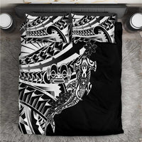 Black White Marquesas Islands Bedding Set Marquesan Matatiki Hammerhead Shark Patutiki LT14 Black - Polynesian Pride