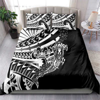 Black White Marquesas Islands Bedding Set Marquesan Matatiki Hammerhead Shark Patutiki LT14 - Polynesian Pride