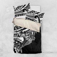 Black White Marquesas Islands Bedding Set Marquesan Matatiki Hammerhead Shark Patutiki LT14 US Twin 172cm x 218cm Black - Polynesian Pride