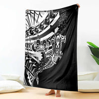 Black White Marquesas Islands Blanket Marquesan Matatiki Hammerhead Shark Patutiki LT14 - Polynesian Pride