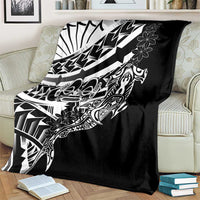 Black White Marquesas Islands Blanket Marquesan Matatiki Hammerhead Shark Patutiki LT14 - Polynesian Pride