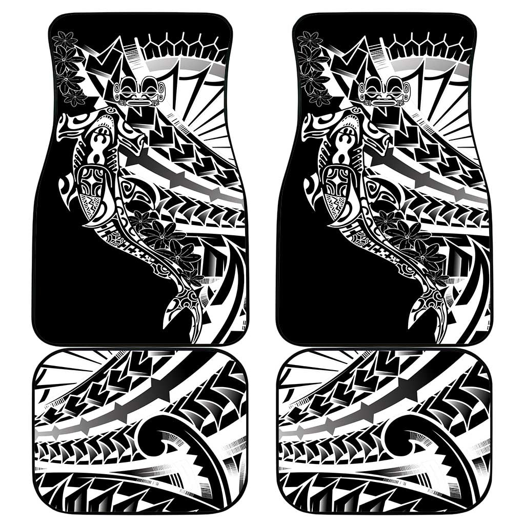 Black White Marquesas Islands Car Mats Marquesan Matatiki Hammerhead Shark Patutiki LT14 - Polynesian Pride