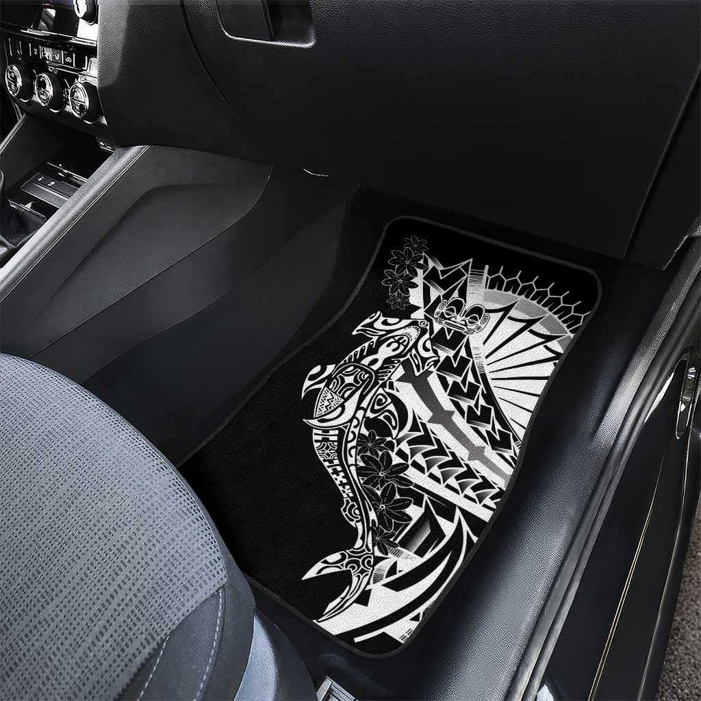 Black White Marquesas Islands Car Mats Marquesan Matatiki Hammerhead Shark Patutiki LT14 - Polynesian Pride