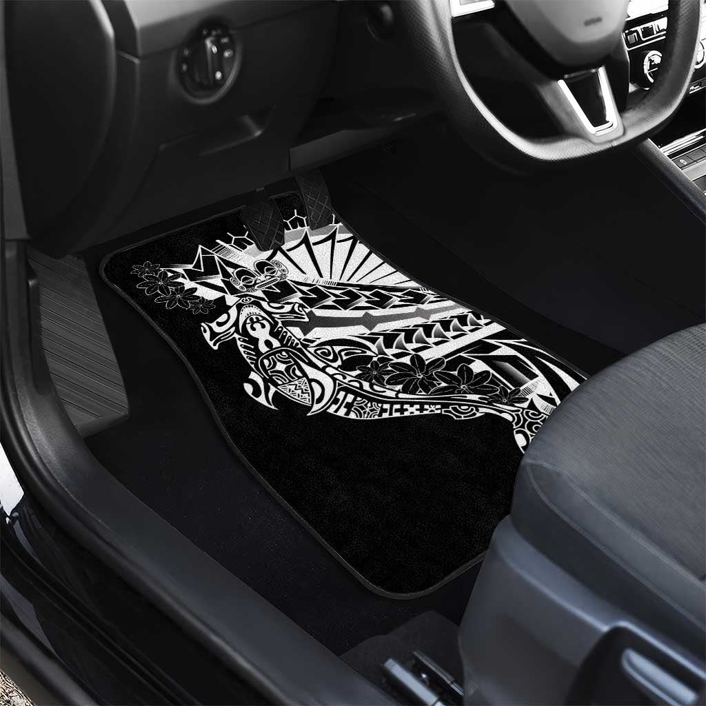 Black White Marquesas Islands Car Mats Marquesan Matatiki Hammerhead Shark Patutiki LT14 - Polynesian Pride