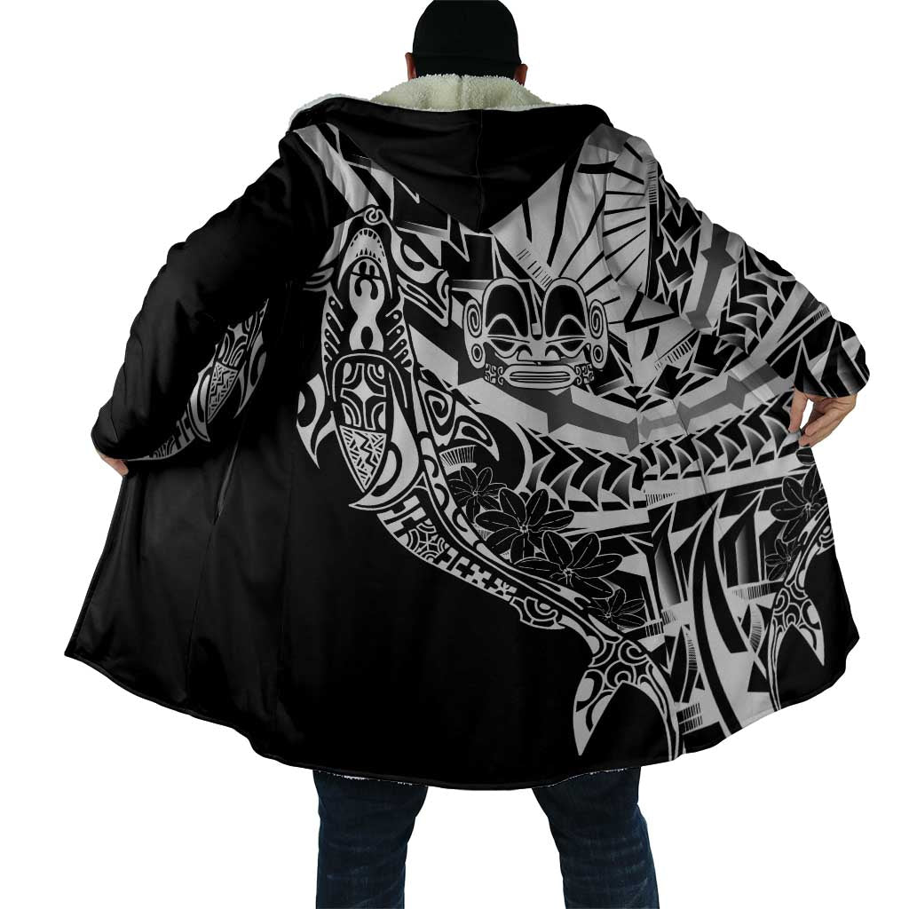 Black White Marquesas Islands Cloak Marquesan Matatiki Hammerhead Shark Patutiki - Polynesian Pride