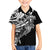 Black White Marquesas Islands Family Matching Off The Shoulder Long Sleeve Dress and Hawaiian Shirt Marquesan Matatiki Hammerhead Shark Patutiki - Polynesian Pride