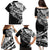 Black White Marquesas Islands Family Matching Puletasi and Hawaiian Shirt Marquesan Matatiki Hammerhead Shark Patutiki - Polynesian Pride