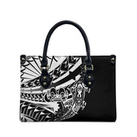 Black White Marquesas Islands Leather Bag Marquesan Matatiki Hammerhead Shark Patutiki - Polynesian Pride