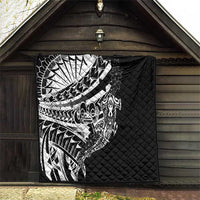 Black White Marquesas Islands Quilt Marquesan Matatiki Hammerhead Shark Patutiki LT14 - Polynesian Pride