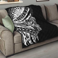 Black White Marquesas Islands Quilt Marquesan Matatiki Hammerhead Shark Patutiki LT14 - Polynesian Pride