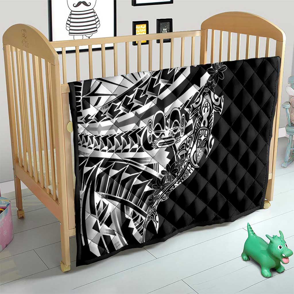 Black White Marquesas Islands Quilt Marquesan Matatiki Hammerhead Shark Patutiki LT14 - Polynesian Pride