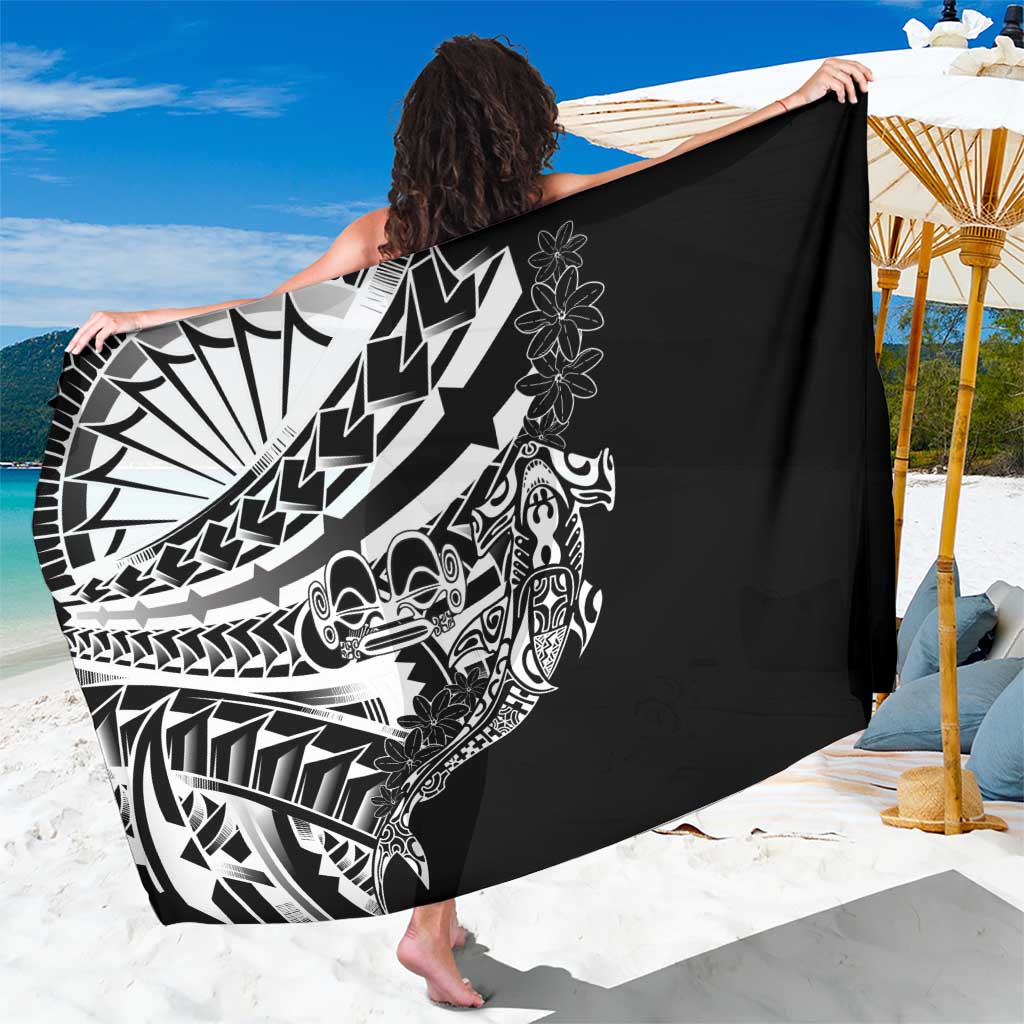 Black White Marquesas Islands Sarong Marquesan Matatiki Hammerhead Shark Patutiki - Polynesian Pride