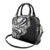 Black White Marquesas Islands Shoulder Handbag Marquesan Matatiki Hammerhead Shark Patutiki - Polynesian Pride