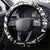 Black White Marquesas Islands Steering Wheel Cover Marquesan Matatiki Hammerhead Shark Patutiki - Polynesian Pride