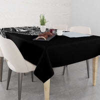 Black White Marquesas Islands Tablecloth Marquesan Matatiki Hammerhead Shark Patutiki LT14 - Polynesian Pride