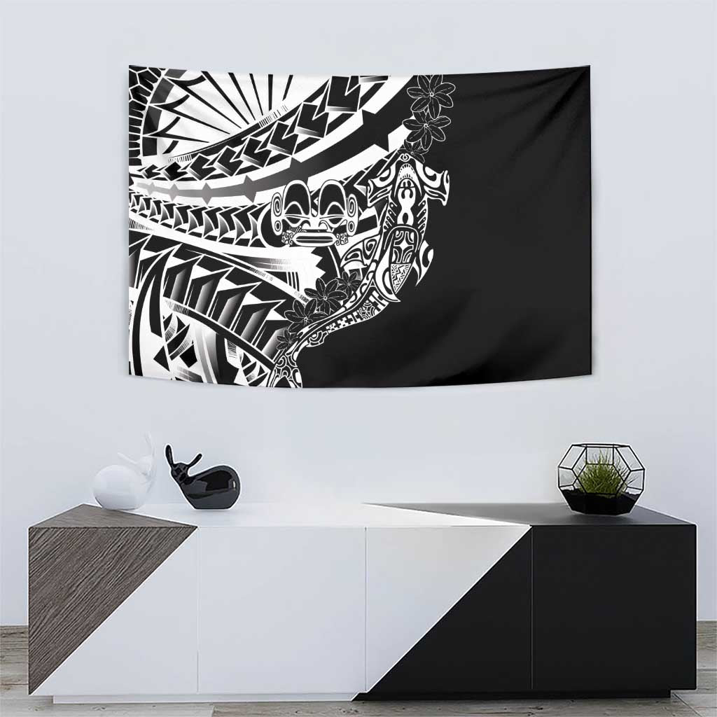 Black White Marquesas Islands Tapestry Marquesan Matatiki Hammerhead Shark Patutiki LT14 - Polynesian Pride