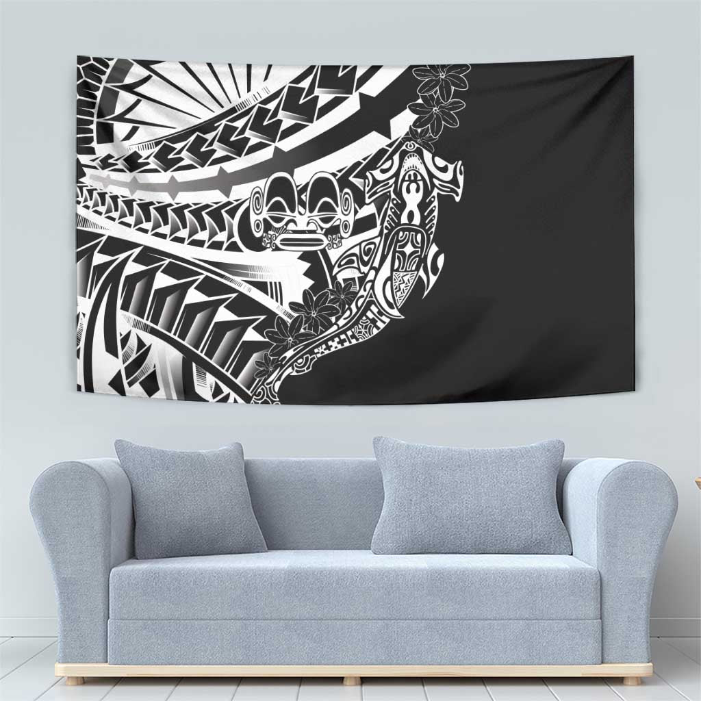Black White Marquesas Islands Tapestry Marquesan Matatiki Hammerhead Shark Patutiki LT14 - Polynesian Pride