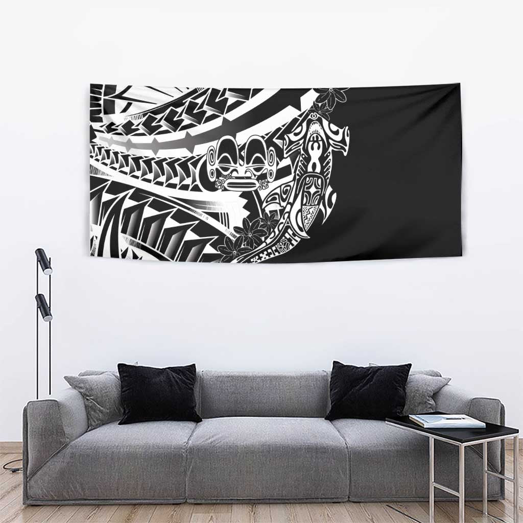 Black White Marquesas Islands Tapestry Marquesan Matatiki Hammerhead Shark Patutiki LT14 - Polynesian Pride