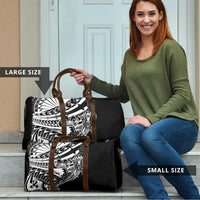 Black White Marquesas Islands Travel Bag Marquesan Matatiki Hammerhead Shark Patutiki - Polynesian Pride