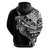 Black White Marquesas Islands Zip Hoodie Marquesan Matatiki Hammerhead Shark Patutiki - Polynesian Pride