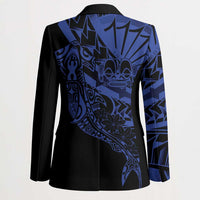 Blue Marquesas Islands Blazer Marquesan Matatiki Hammerhead Shark Patutiki LT14 - Polynesian Pride