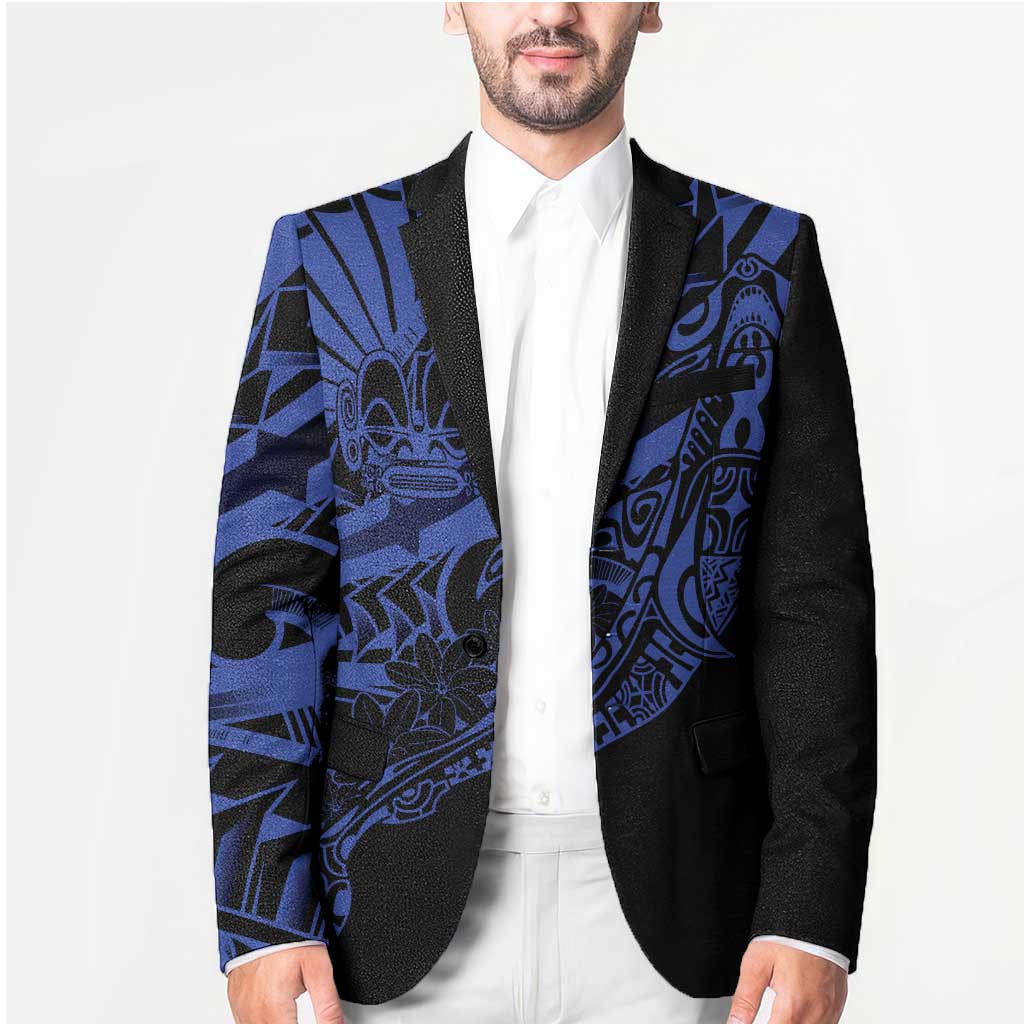 Blue Marquesas Islands Blazer Marquesan Matatiki Hammerhead Shark Patutiki LT14 - Polynesian Pride