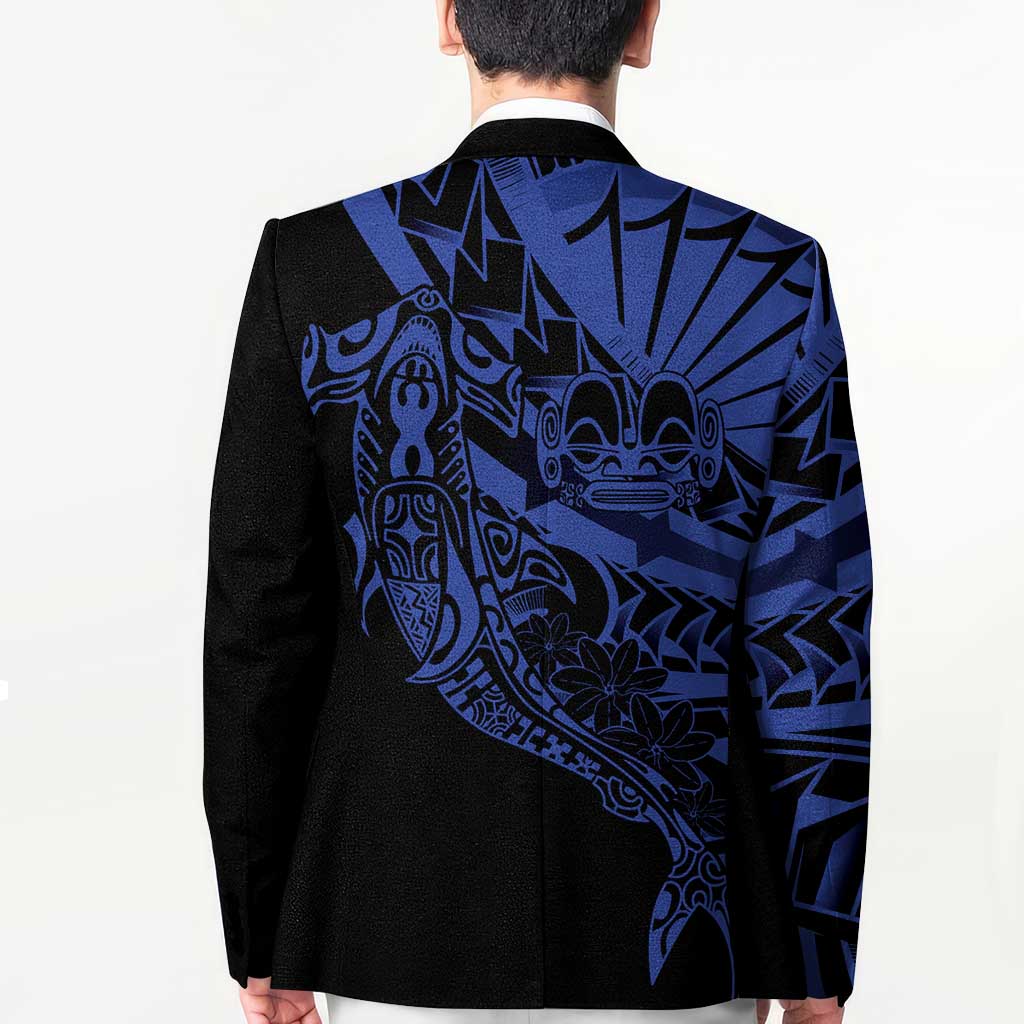 Blue Marquesas Islands Blazer Marquesan Matatiki Hammerhead Shark Patutiki LT14 - Polynesian Pride