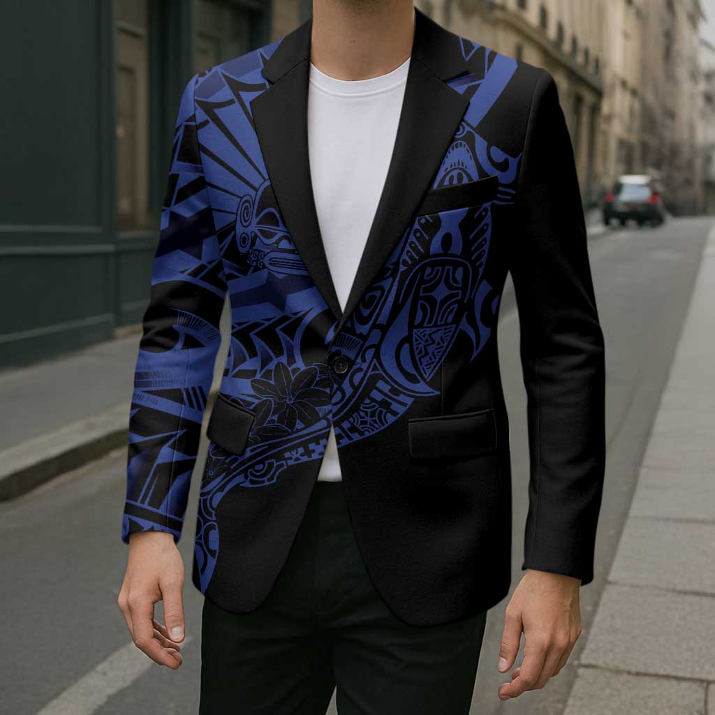 Blue Marquesas Islands Blazer Marquesan Matatiki Hammerhead Shark Patutiki LT14 - Polynesian Pride
