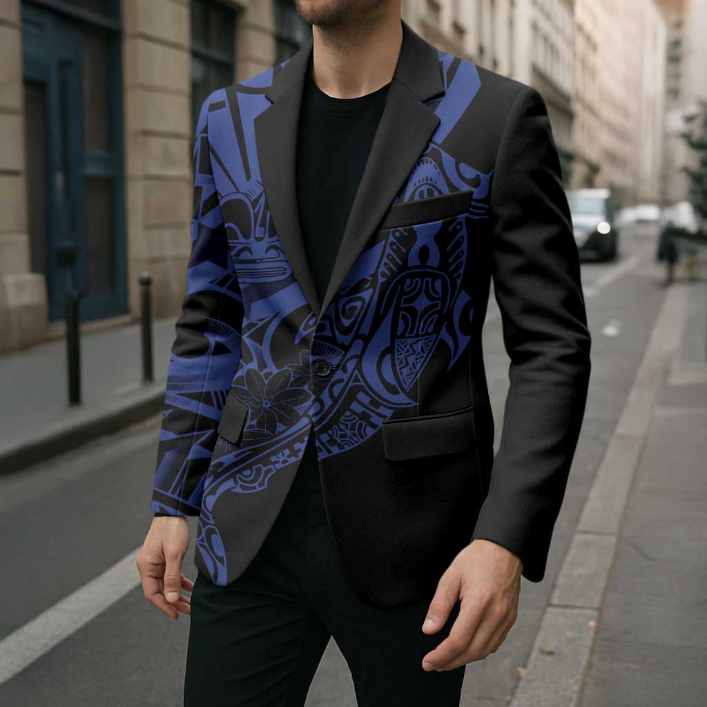 Blue Marquesas Islands Blazer Marquesan Matatiki Hammerhead Shark Patutiki LT14 - Polynesian Pride