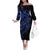 Blue Marquesas Islands Family Matching Off The Shoulder Long Sleeve Dress and Hawaiian Shirt Marquesan Matatiki Hammerhead Shark Patutiki - Polynesian Pride