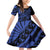 Blue Marquesas Islands Family Matching Off Shoulder Short Dress and Hawaiian Shirt Marquesan Matatiki Hammerhead Shark Patutiki - Polynesian Pride