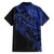 Blue Marquesas Islands Family Matching Puletasi and Hawaiian Shirt Marquesan Matatiki Hammerhead Shark Patutiki - Polynesian Pride