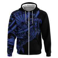 Blue Marquesas Islands Hoodie Marquesan Matatiki Hammerhead Shark Patutiki - Polynesian Pride