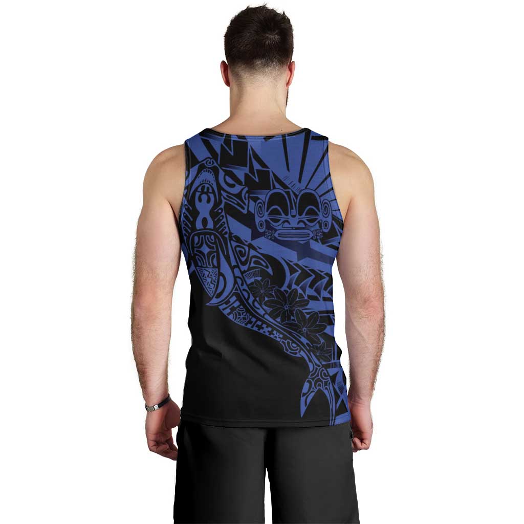 Blue Marquesas Islands Men Tank Top Marquesan Matatiki Hammerhead Shark Patutiki - Polynesian Pride