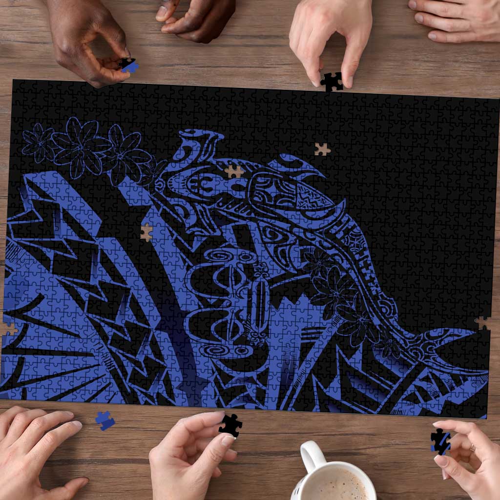 Blue Marquesas Islands Puzzle Marquesan Matatiki Hammerhead Shark Patutiki - Polynesian Pride