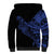 Blue Marquesas Islands Sherpa Hoodie Marquesan Matatiki Hammerhead Shark Patutiki - Polynesian Pride