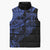 Blue Marquesas Islands Sleeveless Puffer Jacket Marquesan Matatiki Hammerhead Shark Patutiki - Polynesian Pride