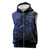 Blue Marquesas Islands Sleeveless Zip Hoodie Marquesan Matatiki Hammerhead Shark Patutiki - Polynesian Pride