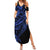 Blue Marquesas Islands Summer Maxi Dress Marquesan Matatiki Hammerhead Shark Patutiki - Polynesian Pride