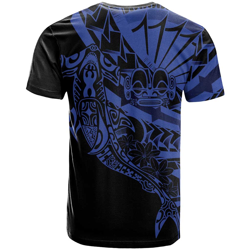 Blue Marquesas Islands T Shirt Marquesan Matatiki Hammerhead Shark Patutiki - Polynesian Pride