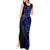 Blue Marquesas Islands Tank Maxi Dress Marquesan Matatiki Hammerhead Shark Patutiki - Polynesian Pride
