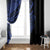 Blue Marquesas Islands Window Curtain Marquesan Matatiki Hammerhead Shark Patutiki - Polynesian Pride