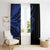 Blue Marquesas Islands Window Curtain Marquesan Matatiki Hammerhead Shark Patutiki - Polynesian Pride