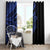 Blue Marquesas Islands Window Curtain Marquesan Matatiki Hammerhead Shark Patutiki - Polynesian Pride
