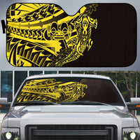 Yellow Marquesas Islands Auto Sun Shade Marquesan Matatiki Hammerhead Shark Patutiki LT14 Yellow - Polynesian Pride