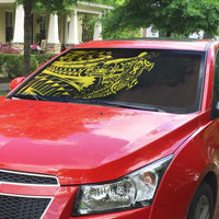 Yellow Marquesas Islands Auto Sun Shade Marquesan Matatiki Hammerhead Shark Patutiki LT14 - Polynesian Pride