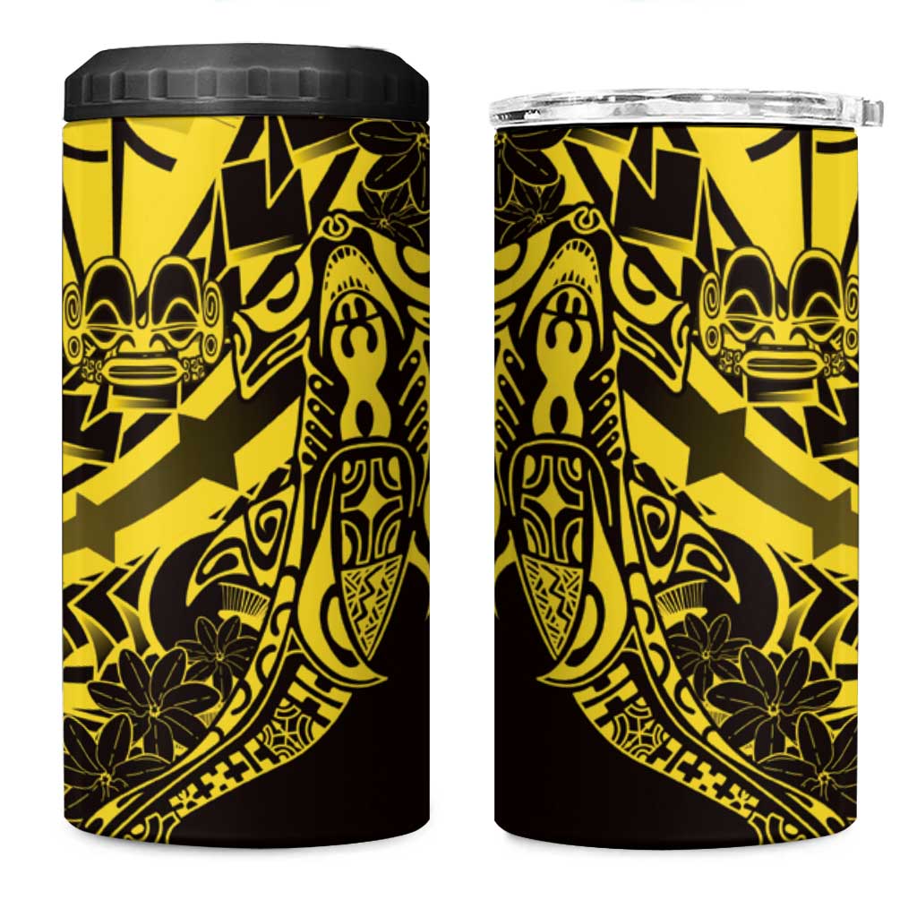 Yellow Marquesas Islands 4 in 1 Can Cooler Tumbler Marquesan Matatiki Hammerhead Shark Patutiki LT14 One Size: 16 oz Yellow - Polynesian Pride