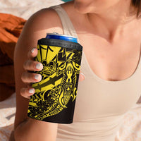 Yellow Marquesas Islands 4 in 1 Can Cooler Tumbler Marquesan Matatiki Hammerhead Shark Patutiki LT14 - Polynesian Pride